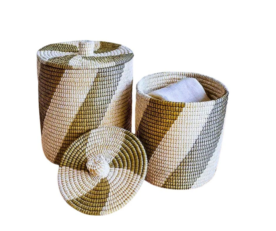 Dried Grass Laundry Basket Set (2 pieces)